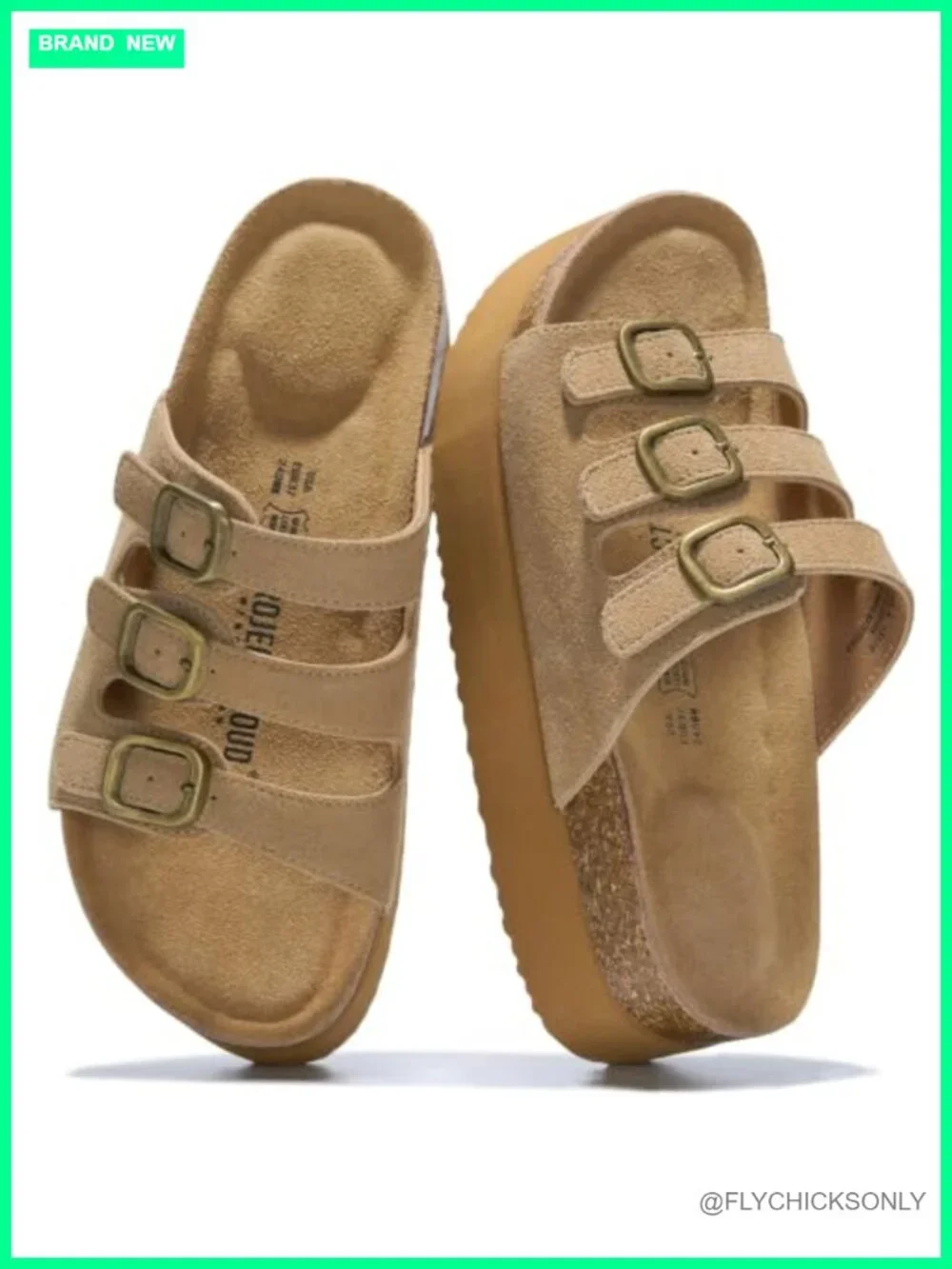 Genuine Leather Platform Wedge Sandals with Memory Foam - Non-Slip